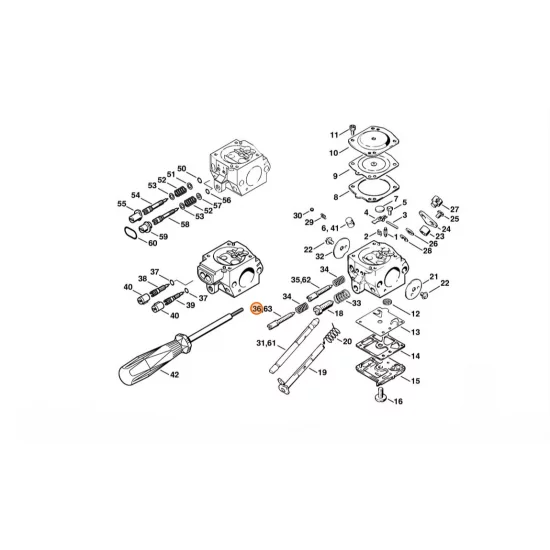 STIHL  Śruba regulacyjna biegu jałowego 4203 122 6801